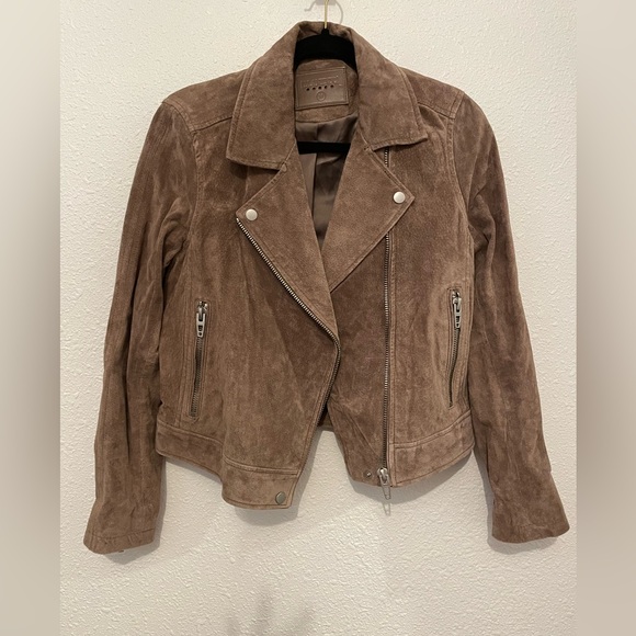 Gorgeous Women's Leather Jacket Medium Brown Tan Suede Motorcycle BlankNyc Moto - Picture 1 of 11